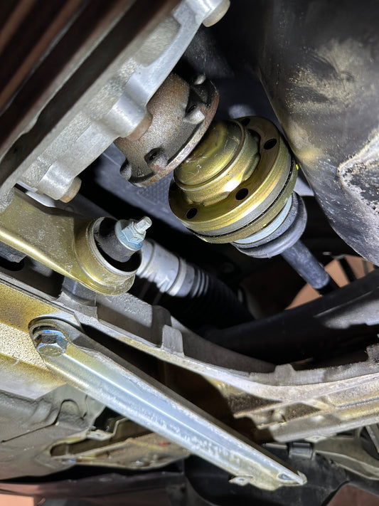 Inner CV boot removed from front differential