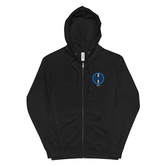 Dayton Ohio zip code unisex fleece zip-up hoodie